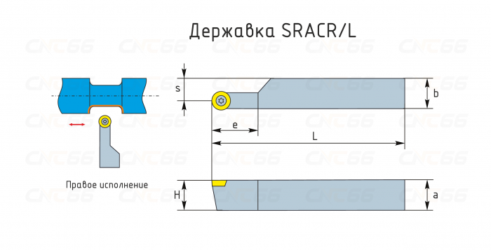 SRACL2525M08 Резец токарный (державка) по металлу