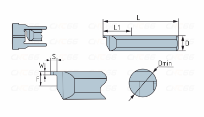 MFR-5-B0.75-L15-JF610M Мини-резец для обработки торцевых канавок