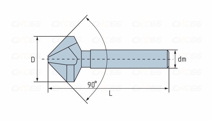 Зенковка HSS  по металлу, цилиндрический хвостовик 12,4х56x8