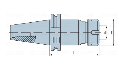 SK40-TER32-120 Патрон резьбонарезной для цанг ER32 с механизмом осевой компенсации