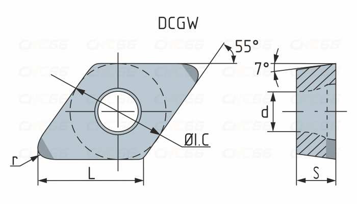 DCGW11T308-F-BT6000 Пластина для точения с напайками PCBN