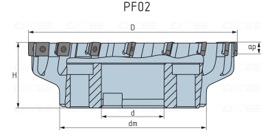 PF02.12A22.063.05 Фреза торцевая насадная со сменными пластинами