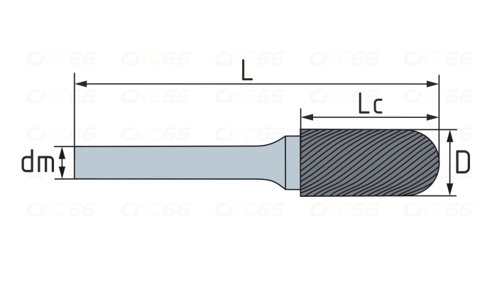 Борфреза сфероцилиндрическая C 12х25 M06 двойная насечка