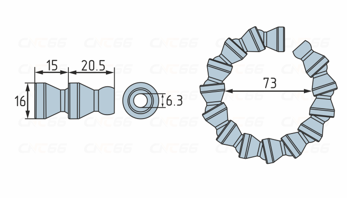 Сегмент трубки для подачи СОЖ для систем 1/4" (2101)
