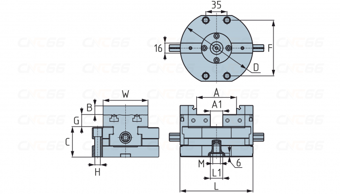 Тиски самоцентрирующиеся 5-осевые Gerardi 640-2 Multitasking ART.640-2
