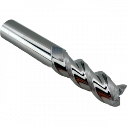 Концевая фреза с плоским торцом 3 зуба, HRC 55, 12х35х12х75L