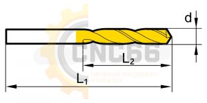 1,2-HSSE-TiN Сверло спиральное по металлу 1,2 мм
