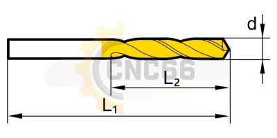 2,4-HSSE-TiN Сверло спиральное по металлу 2,4 мм