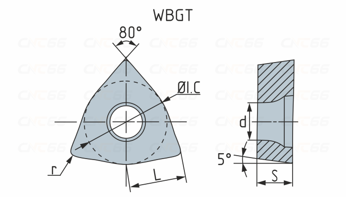 WBGT060104L-XF-HS7125 Пластина токарная