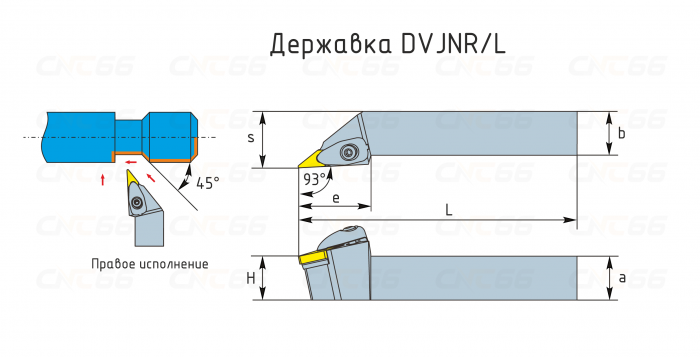 DVJNL3232P16 Резец токарный (державка) по металлу