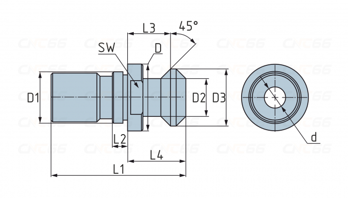 Штревель BT40 MAZAK с отверстием для СОЖ