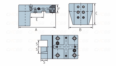 BMT55-C25x30-E50,5 Инструментальный блок для призматических державок (радиальное крепление со смещен