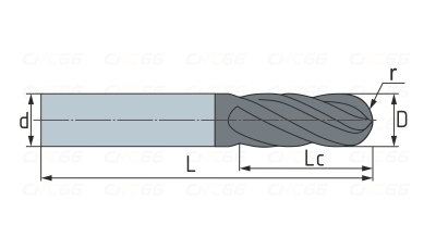 P4SR0300BNS Фреза твердосплавная сферическая