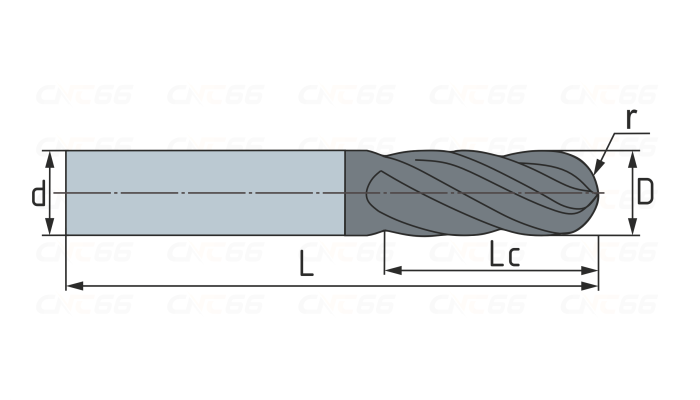 P4SR0300BNS Фреза твердосплавная сферическая