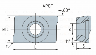 APGT1604PDFR-G2-H01 Пластина фрезерная Kaishide