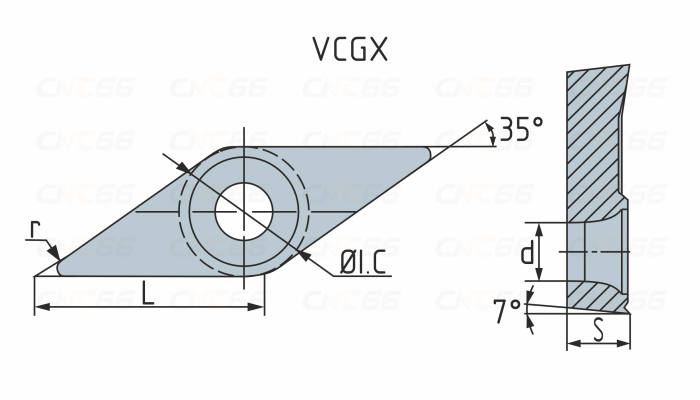 VCGX160404-AL-GN9125 Пластина токарная Gesac