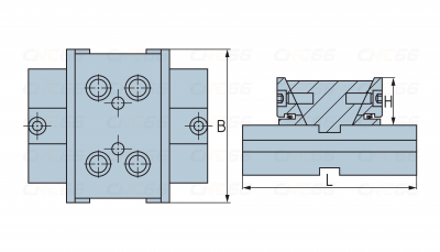 Неподвижный двойной блок свободных (раздельных) модульных тисков ZQ84 ширина губок 125 мм