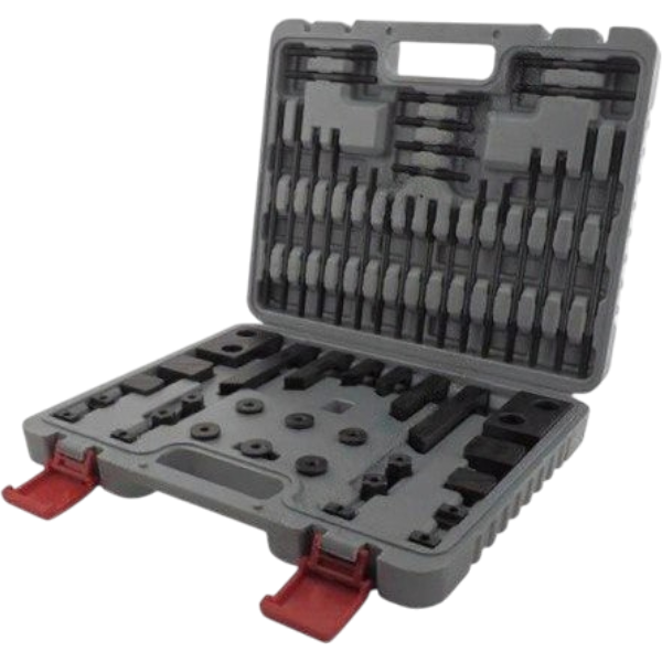Набор прижимов со шпильками M12 для фрезерного стола с пазом 14 мм, 58 предметов