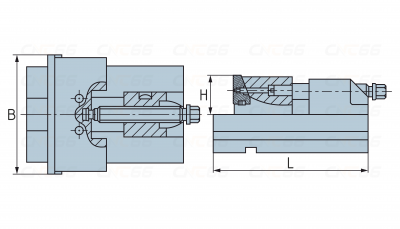 Подвижный блок свободных (раздельных) модульных тисков ZQ84 ширина губок 175 мм