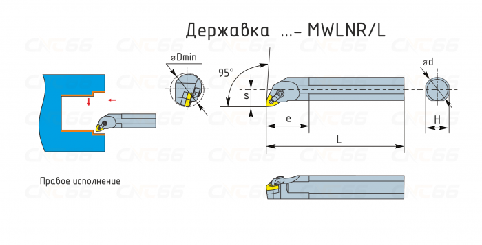 S40T-MWLNL08 Резец токарный (державка) расточной по металлу
