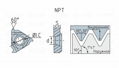 16IR14NPT-WS5125 Пластина резьбовая