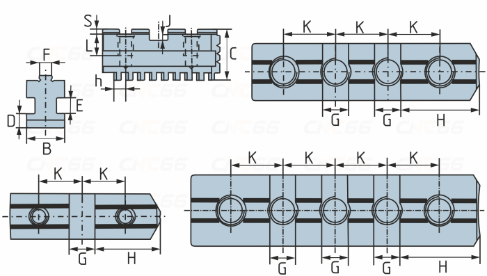 Комплект реек 7100-0045.009 (шаг 11 мм)