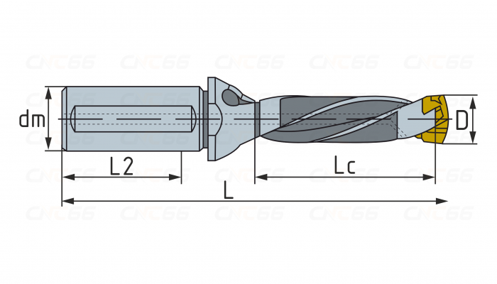 QD100/109-16-5D-CA Корпусное (модульное) сверло со сменной головкой, внутренний подвод СОЖ