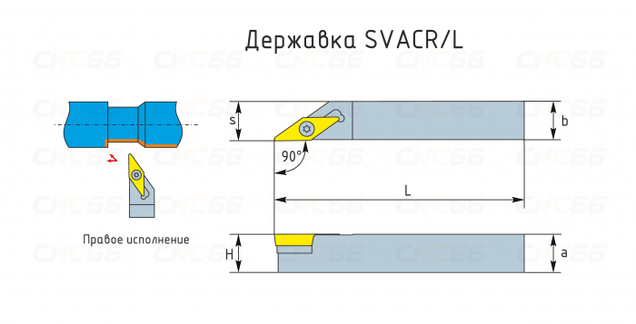 SVACL2525M16 Резец токарный (державка) по металлу