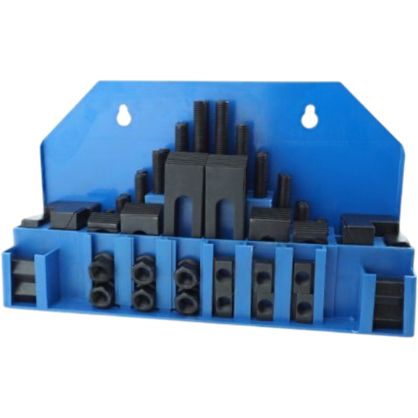 Набор прижимов со шпильками M16 для фрезерного стола с пазом 18 мм, 58 предметов Набор прижимов со шпильками M16 для фрезерного стола с пазом 18 мм, 58 предметов