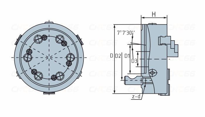 Патрон токарный 3-х кулачковый 250 мм Fuerda 7100-0083П (Camlock)