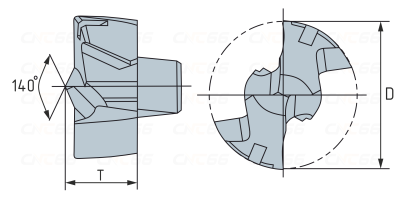 QD-120-F/A-F7058 Сменная головка для корпусного сверла, D 12.0 мм, тип F/A