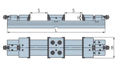 Тиски станочные прецизионные модульные двойные ZQ83 175x2x170