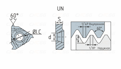 16ER11UN-DM215 Пластина резьбовая UN (Американский стандарт)