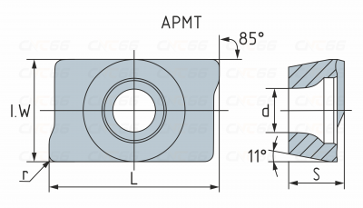 APMT1135PDER-H2-1020 Пластина фрезерная APMT1135PDER-H2-1020 Пластина фрезерная