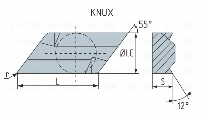 KNUX190610-R30-TC40PT Пластина токарная