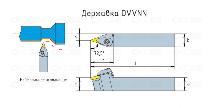 DVVNN3225P16 Резец токарный (державка) по металлу