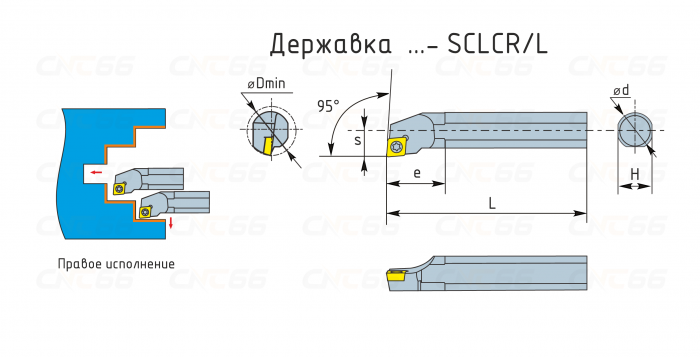 S20R-SCLCR09 Резец токарный (державка) расточной по металлу