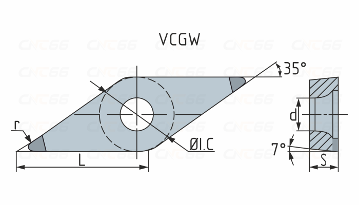 VCGW160408-H-BT6000 Пластина для точения с напайками PCBN