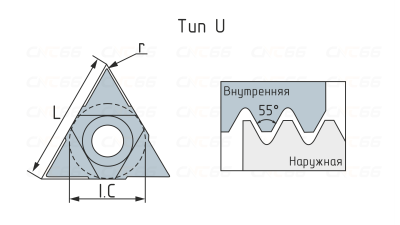 16UIDE60-DM215 Лезвие для резьбофрез