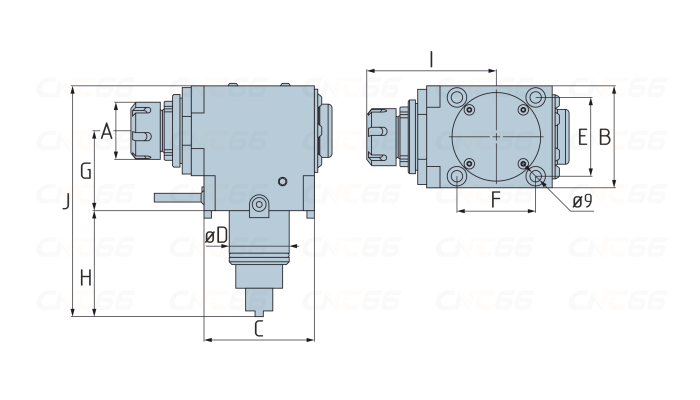 BMT55-HF-60-ER32 Приводной инструментальный блок для цанг ER32 (осевое крепление, тип HF)