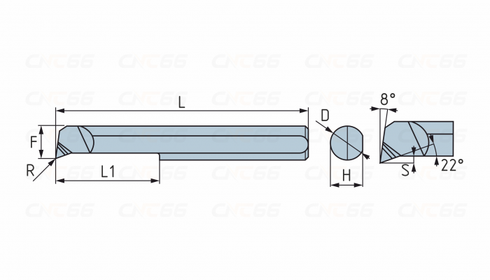 PSBPR5-20L-R0.05.TiAlN Мини-резец для продольного растачивания