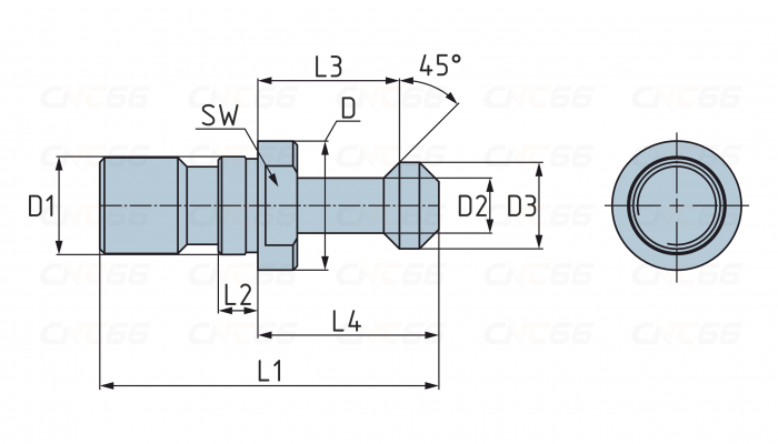 Штревель BT30x45 без отверстия для СОЖ