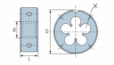 Плашка круглая для метрической резьбы M22x2,5 правая ISO2568 HSS (4241)