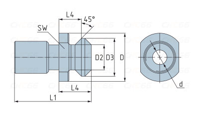 Штревель CAT40x45 HAAS с отверстием для СОЖ