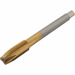 Метчик М12*1,75 со спиральной подточкой, для сквозных отверстий, DIN376, с покрытием TiN