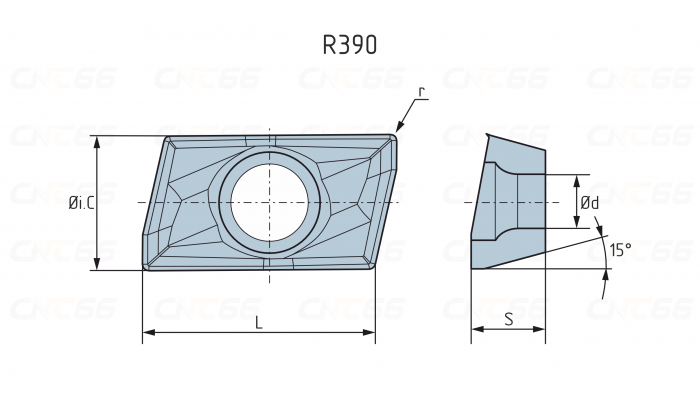 R390-11T308-ZPM-ZP153 Пластина фрезерная MZG