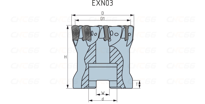 EXN03R-040-A16-6T Фреза торцевая насадная со сменными пластинами