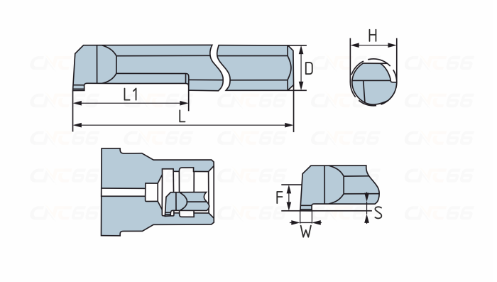 MGR-6-B1.5-L22-JF610M Мини-резец для обработки внутренних прямоугольных канавок с радиусной фаской