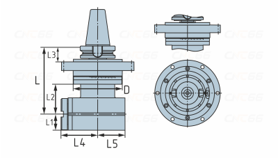 DK90-HSK63A-DC6-66 Угловая фрезерная головка
