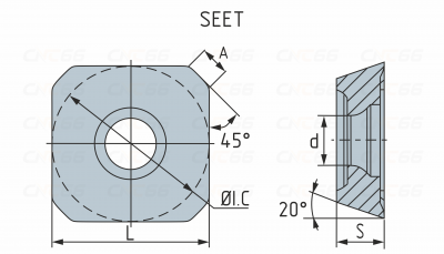 SEET12T3-BS3-WRPP20 Пластина фрезерная SEET12T3-BS3-WRPP20 Пластина фрезерная